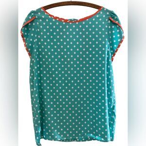 Modcloth Glam Top Size L Polka Dots Retro Flowy Cute